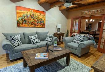 Magical Santa Fe Stay, Minutes From Town Square, Sleeps 4, includes free parking and outdoor hot tub! has rooms with a private hot tub