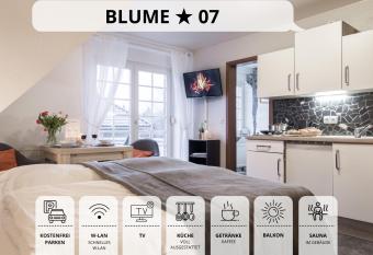 Blumenvilla 7 mit K  che, Balkon, Sauna und Garten has Balcony rooms