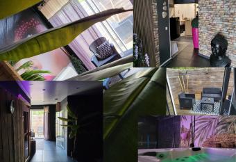 Beauty spa loveroom has rooms with a private hot tub