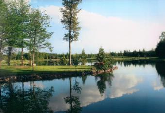 Unique, very private log cabin on private lake. has Balcony rooms