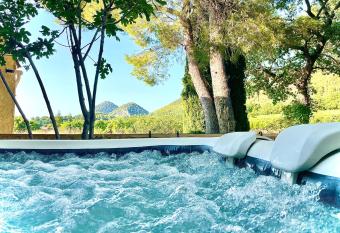 Appartement avec jacuzzi privatif piscine commune chauff  e et vue magnifique sur Seguret et les vignes has Balcony rooms