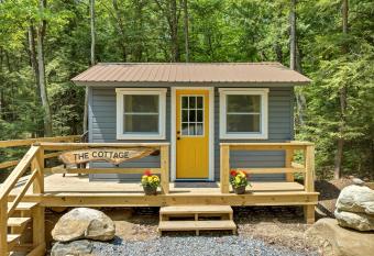 Off Grid Cottage View Of Stream Sitting On Boulder has Smoking rooms