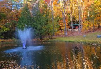 Cozy Log Cabin With View Of Pond has Smoking rooms