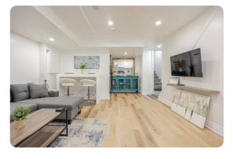 Luxurious and modern one bedroom basement suite. allows 18 year olds to book a room