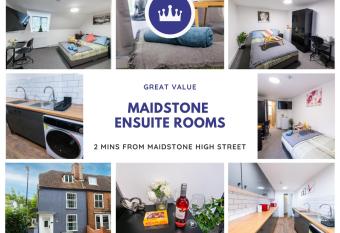Maidstone High St - Deluxe Ensuite Rooms - Fast Wi-Fi has Balcony rooms