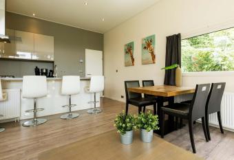 Modern chalet with outdoor sauna and spa, in a holiday park, near the Veluwe has rooms with a private hot tub