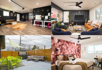 Wild West Disco Haus! Sleeps 12, Hot Tub + Gym! has rooms with a private hot tub