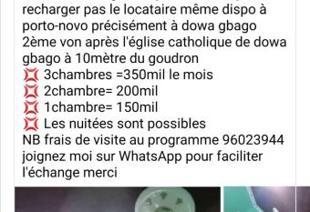 Disponible pour tous vos besoins d appartement ou de maison meubl   au B  nin has Balcony rooms