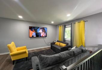 Cozy Rockford Home has rooms with a private hot tub