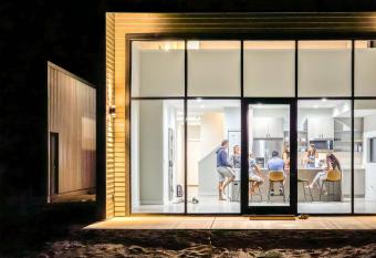 Modern Lake House w/ Private Pool near New Buffalo has rooms with a private hot tub