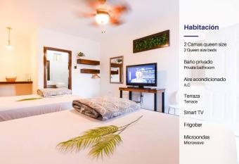 Habitaci  n doble playa bonita-calle 13-bar. wow has Balcony rooms