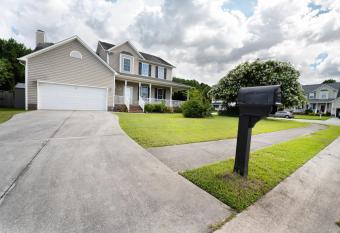 Beautiful home near Marine Corps base has rooms with a private hot tub