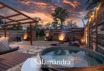 Romantic Tiny Luxury Retreat w heated pool, sauna n outdoor shower in Wimberley 10 acres has rooms with a private hot tub