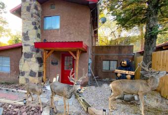 Woodland Bear Cabin with Hot Tub, family friendly! has rooms with a private hot tub