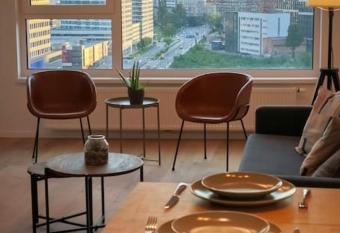 Premium new apartment with panoramic castle view has rooms with a private hot tub