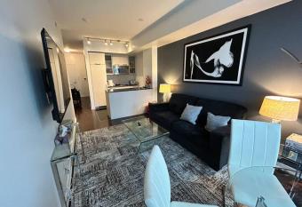 Condo in the heart of downtown has rooms with a private hot tub