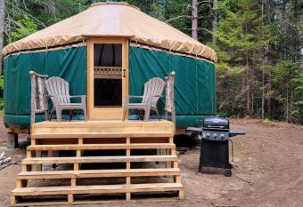 Allie Mae Yurt nestled in the woods allows 18 year olds to book a room