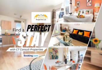 Beautiful 2 Bedroom, 2 Bathroom, Free Parking, Milton Keynes City Centre Penthouse Apartment has Balcony rooms