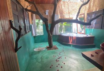 Chal   C  u estrelado has rooms with a private hot tub