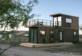 Somewhere in Texas Container Home has Balcony rooms