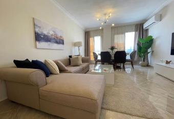 Two bedroom hotel apartment has rooms with a private hot tub