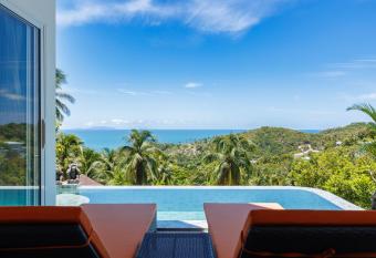 1br Modern Balinese pool & sea view villa has Balcony rooms