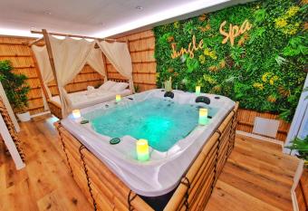 JUNGLE SPA-4 Pers-Jacuzzi-Parking-Jardin-Clim-Colmar has rooms with a private hot tub