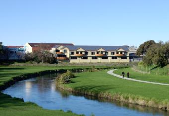 Waterfront motel has rooms with a private hot tub