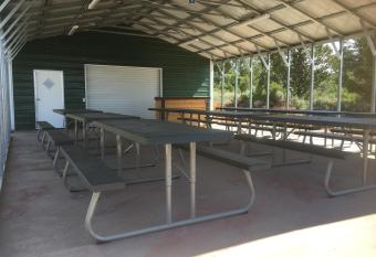 Pavilion and Glamping Village, 3 Cabins, Tipi, Wagon, Kitchen has Balcony rooms