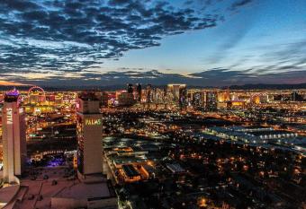 Palms Place strip view condo has Balcony rooms