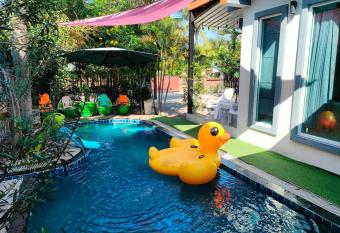 Modern house pool villa has Balcony rooms