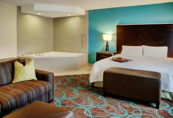 Hampton Inn by Hilton Winnipeg Airport/Polo Park, MB, Canada has rooms with a private hot tub