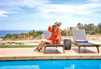 Luxury Rhodes Villa Amel Villa Sea View Private Swimming Pool 4 BDR Kalithea has Balcony rooms