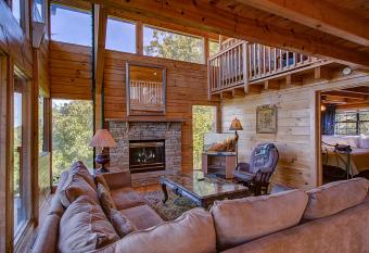 Stairway    Stunning Cabin in the Stars- 100mile views! has Balcony rooms