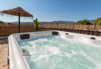 Luxury eco studio with jacuzzi has rooms with a private hot tub