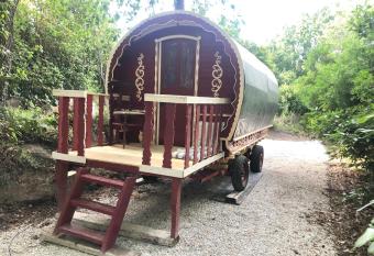 Les roulottes de Bayama - logement insolite avec jacuzzi has rooms with a private hot tub