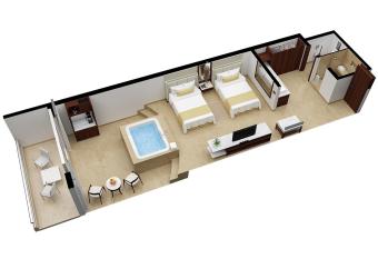 Sun Palace Couples Only has rooms with a private hot tub