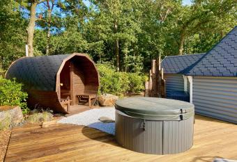 Luxe Finse Kota met Jacuzzi en SaunaBarrel de Zandhoef has Balcony rooms