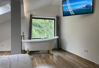 Chalet jolie Luxury Vila Sinaia has rooms with a private hot tub