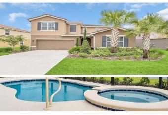 Solterra 7 Bedroom 6 Bath Villa Private Pool /Spa Near Clubhouse 20 min from Disney has rooms with a private hot tub