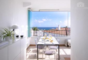 Scandinavian style apartment with breathtaking panoramic sea views and south west facing sunny terrace in Miraflores walking distance to the beach! has Balcony rooms