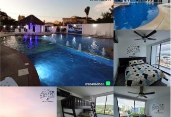 Departamento Tonsupa De Lujo   ltimo Piso Sauna Turco WIFI 7P has Balcony rooms