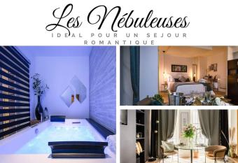 Majord Home Spa - Les N  buleuses - Suite et Baln  o has rooms with a private hot tub