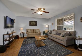 Cozy Haus with Fire Pit - 3 Min Drive to Main St! has Balcony rooms