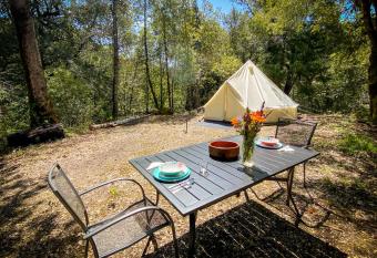 Glamping in the Redwoods with a hot tub! has Balcony rooms