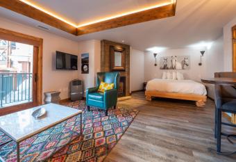 Studio Efficiency Unit with Balcony over Mountaineer Square condo has Balcony rooms