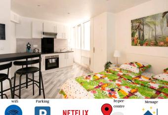 Plein Centre ville ,Parking , tout   quip   ,Confort allows 18 year olds to book a room