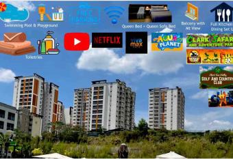 Luxury Condo in Clark Pampanga beside Hilton Hotel and Casino has Balcony rooms