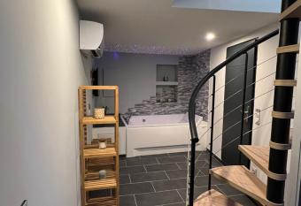 Petite maison cosy et moderne avec bain    remous has rooms with a private hot tub