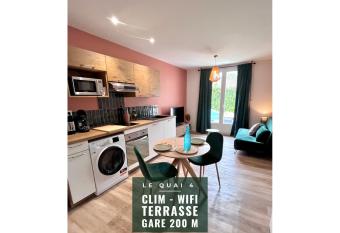 LE QUAI 4 - SUPERBE T2 LUMINEUX CALME - CLiM - TERRASSE - WiFi - Gare    200m allows 18 year olds to book a room
